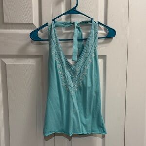 The Limited Aqua Embroidered Camisole